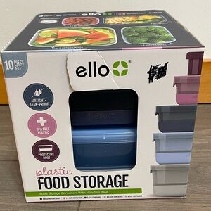 Ello Plastic Mixed Meal Prep 10Pc 5 Pack Set - BPA Free Plastic Food Containers